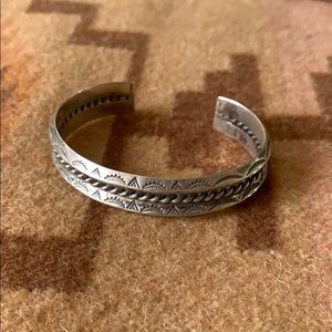 Sterling stamped Native American bracelet
